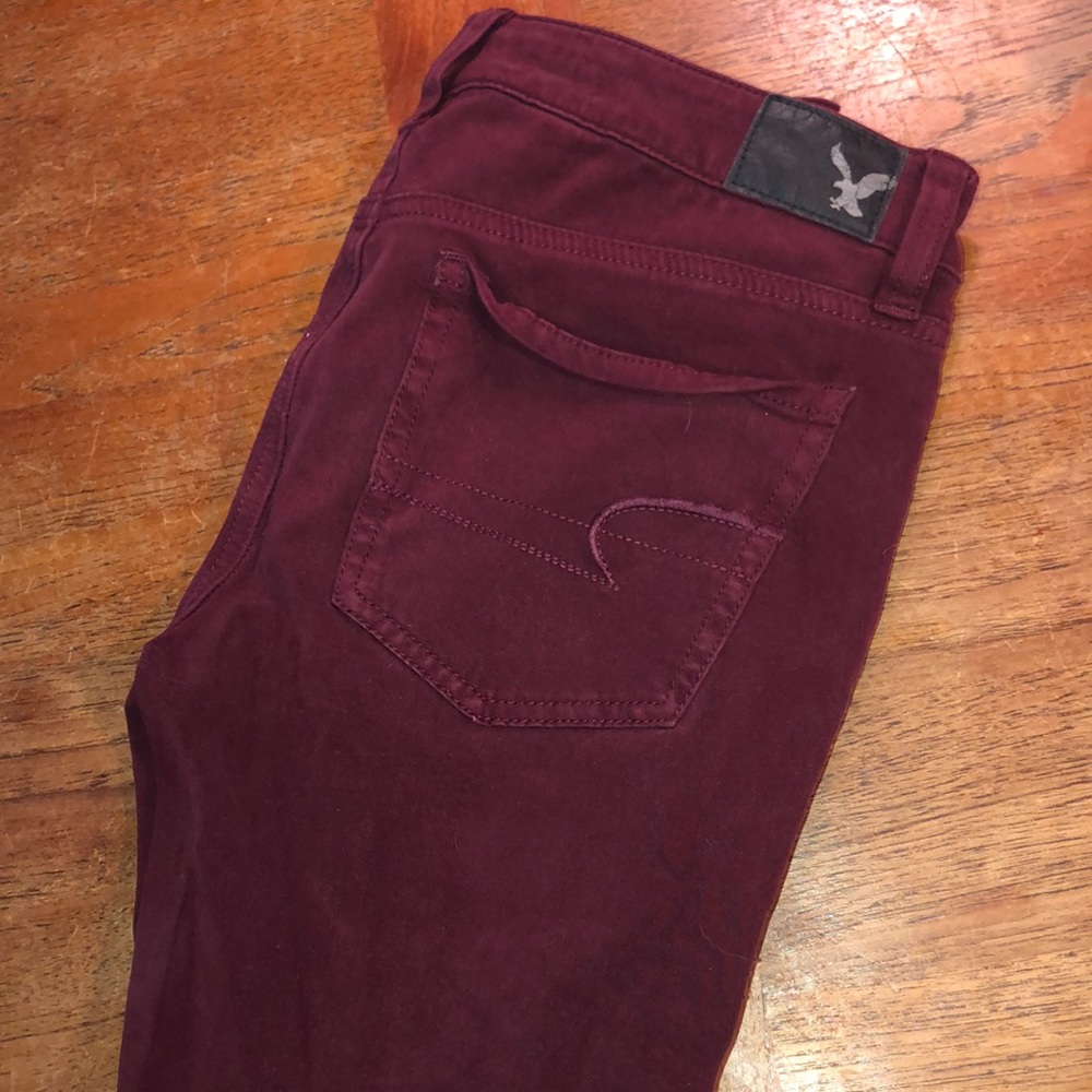 American Eagle Outfitters burgundy jeans